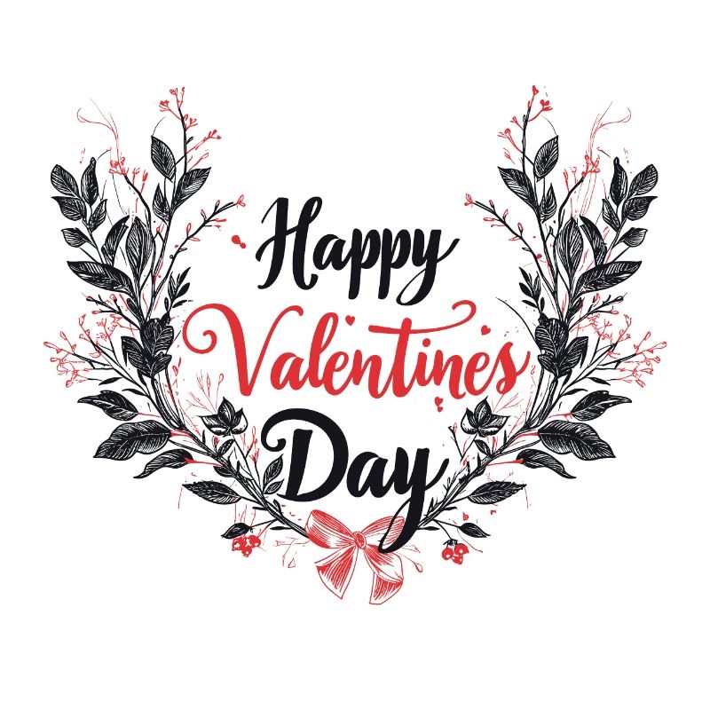 Botanical Love Wreath - Valentine's Elegance