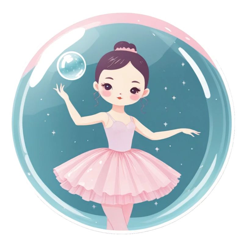 Jolie danseuse étoile dans une bulle