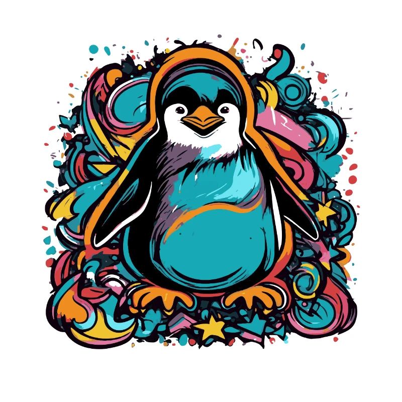 Farbenfroher Pinguin