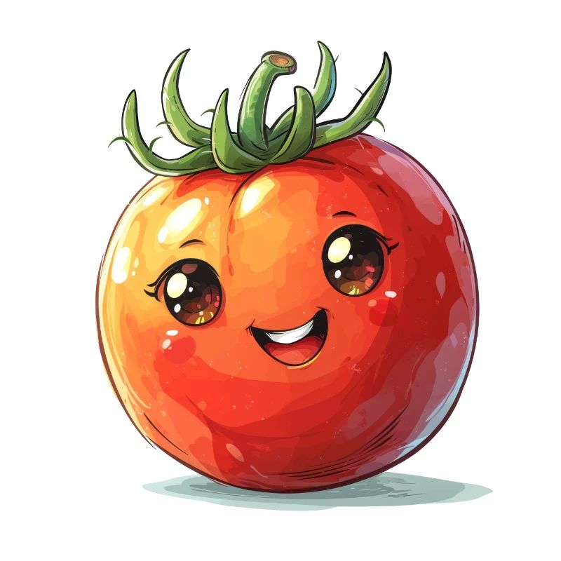 Tomato happy comic style