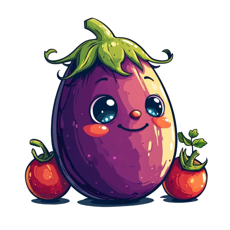 Aubergine Comic Face
