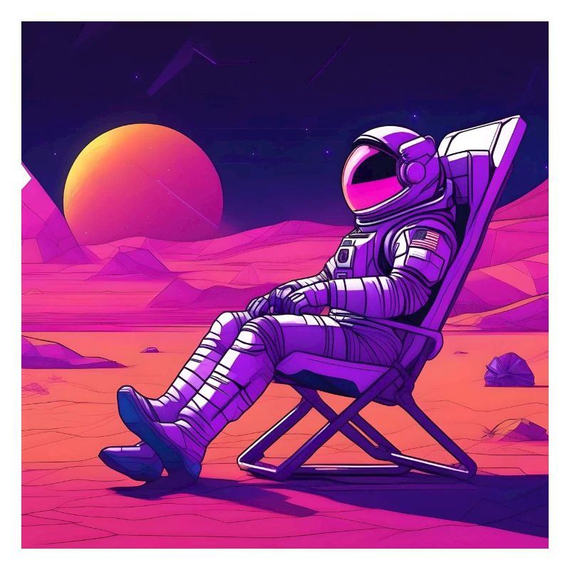 Astronaut im Sonnenstuhl