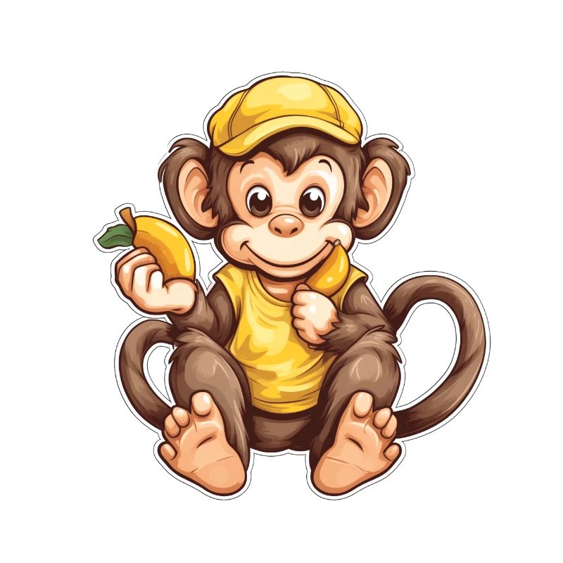 cute monkey banana Süßer Affe mit Banane
