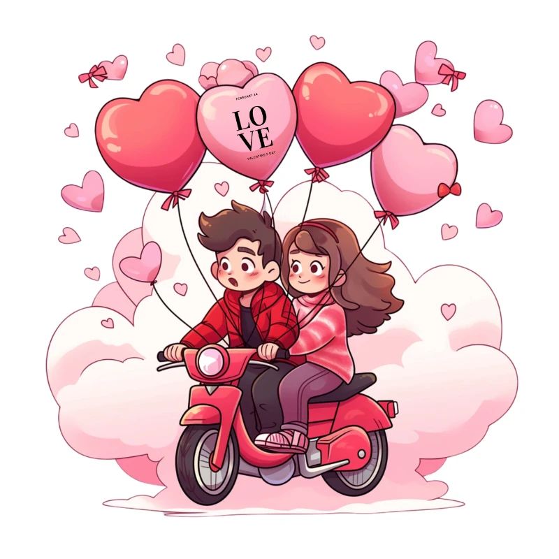 Verliebte auf Roller