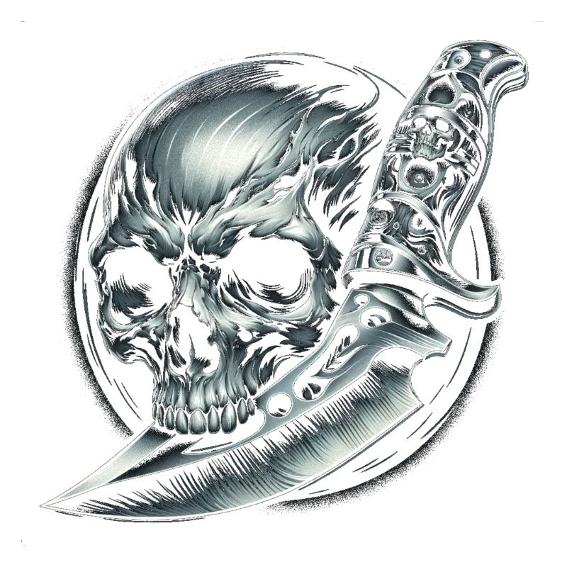 Eternal Defender: Skull with Engraved Knife