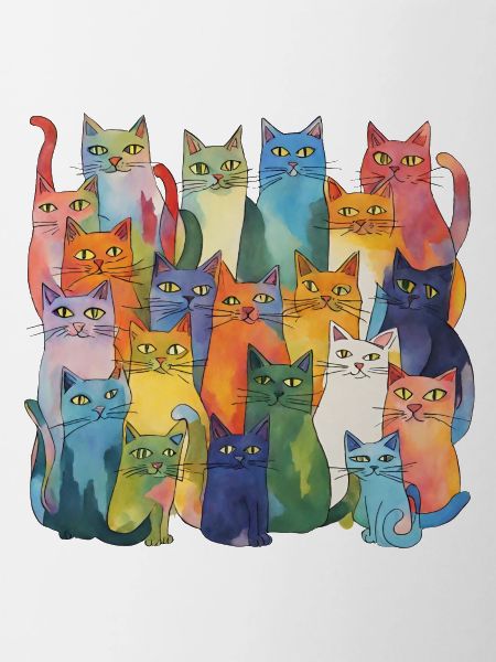 Bunte Katzen