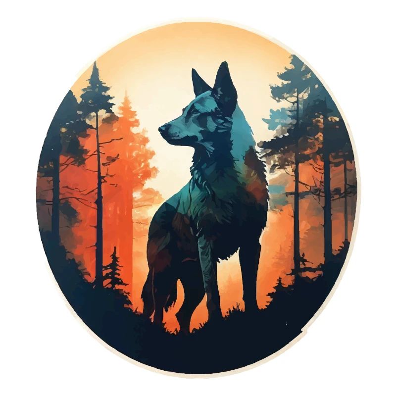 Nordischer Wolf voller Wald