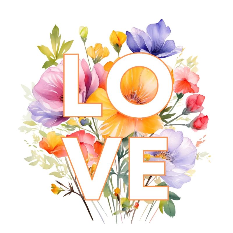 LOVE FLOWER DESIGN, customizable