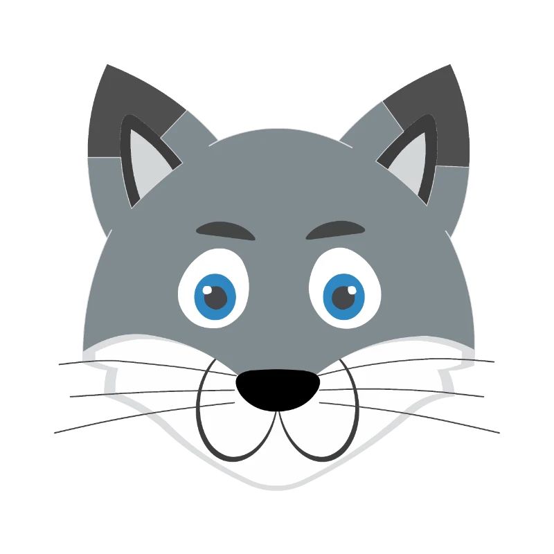 Cartoon wolf face