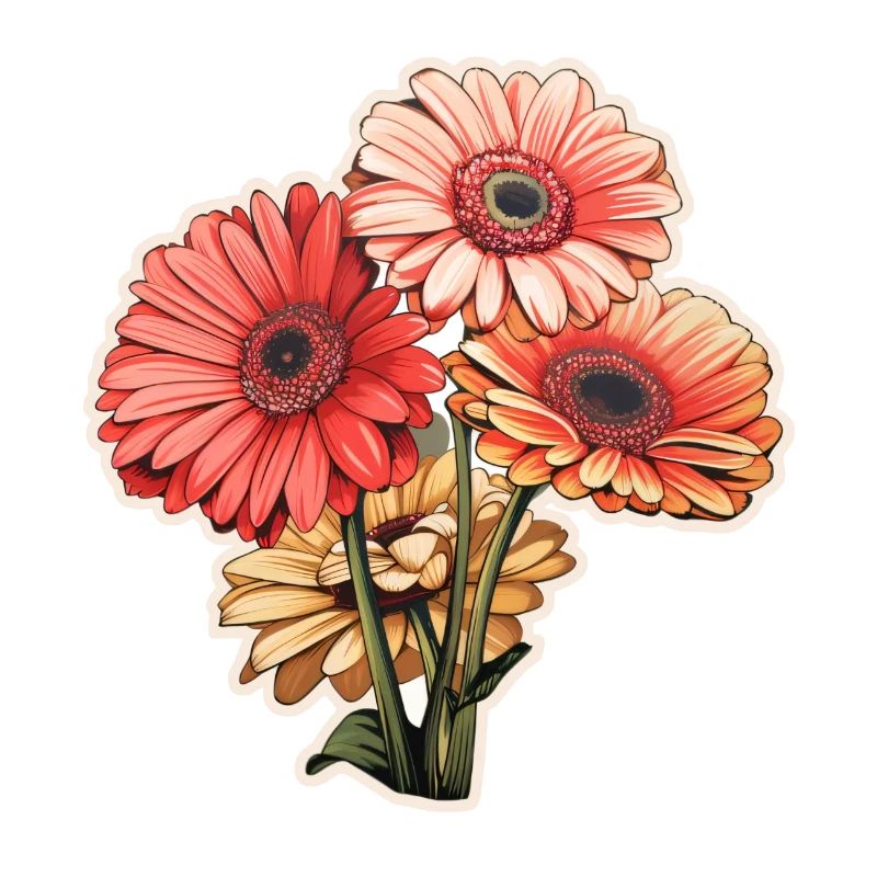 Gerbera Daisies 3 Blüten