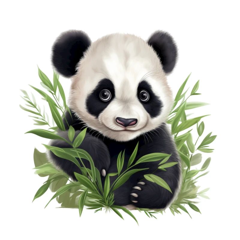 Panda mignon jetant un coup d’œil hors d’un buisson