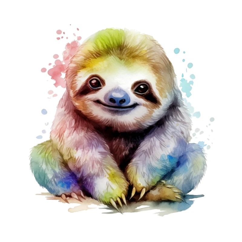 watercolor sloth