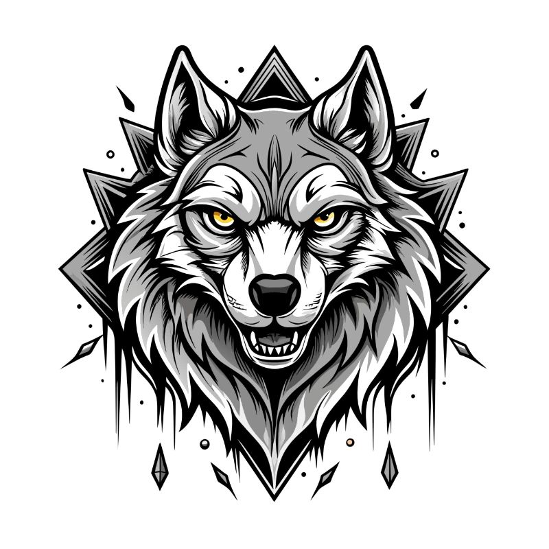 wolf black and wihte
