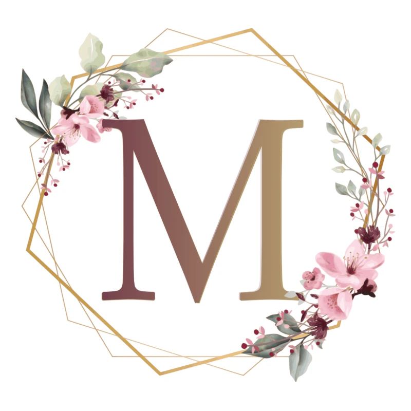 M entouré de fleurs
