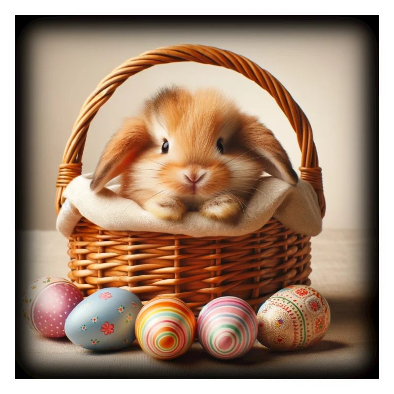Un lapin mignon dans un panier