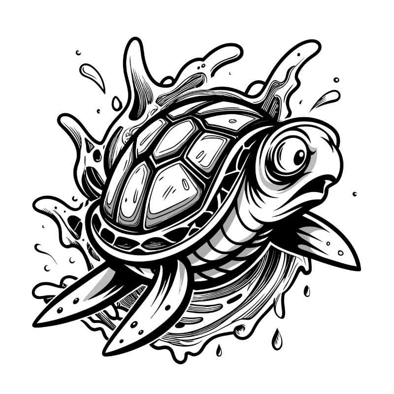 Tortue effrayée