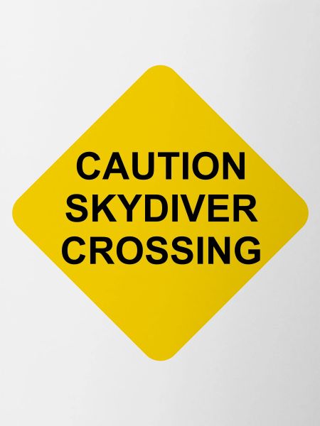 Shield Caution Skydiver Crossing