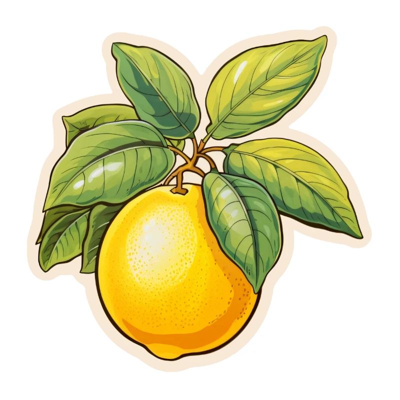 Lemon with leaf
