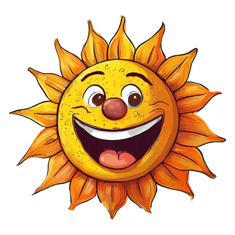 Laughing sun with face