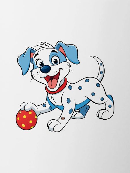 Happy Dalmatian Playing Ball