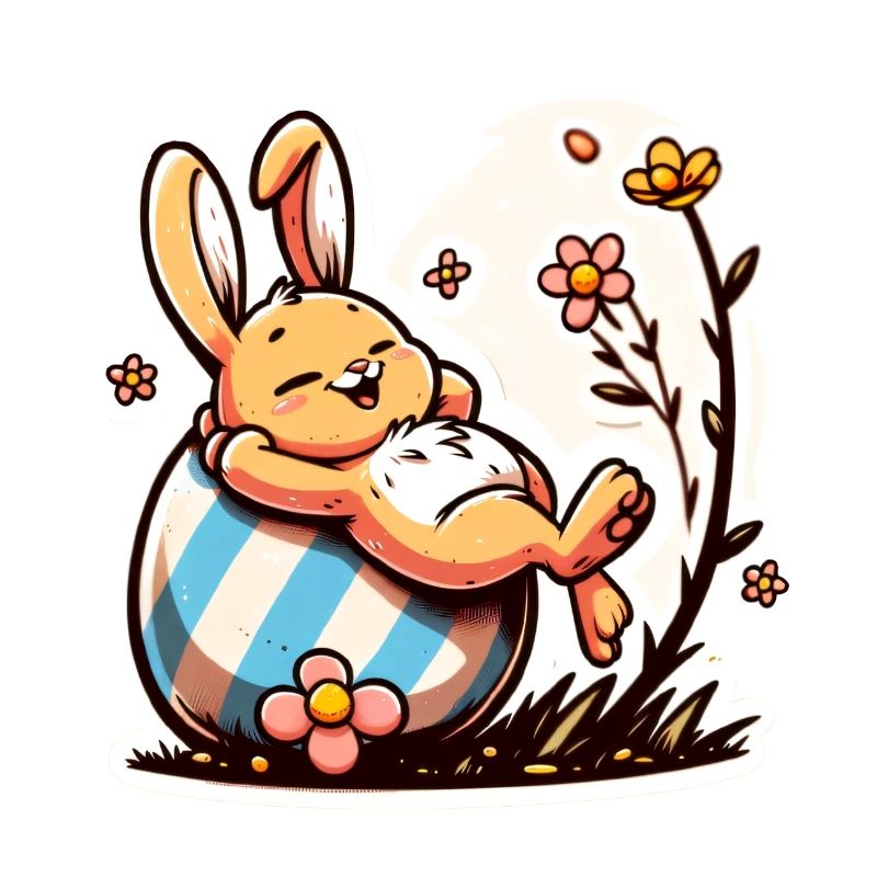 Easter bunny lazy and cute