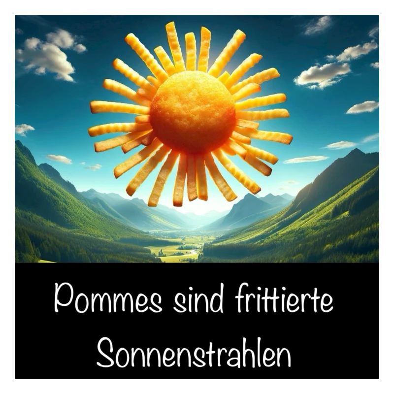 Pommes sind frittierte Sonnenstrahlen - Spruch
