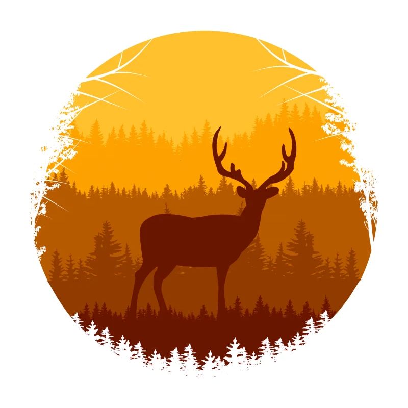 Herbstwald und Rehe