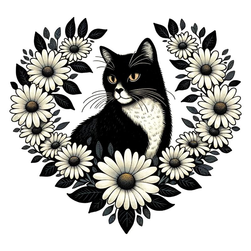 Smoking Katze Gänseblümchen