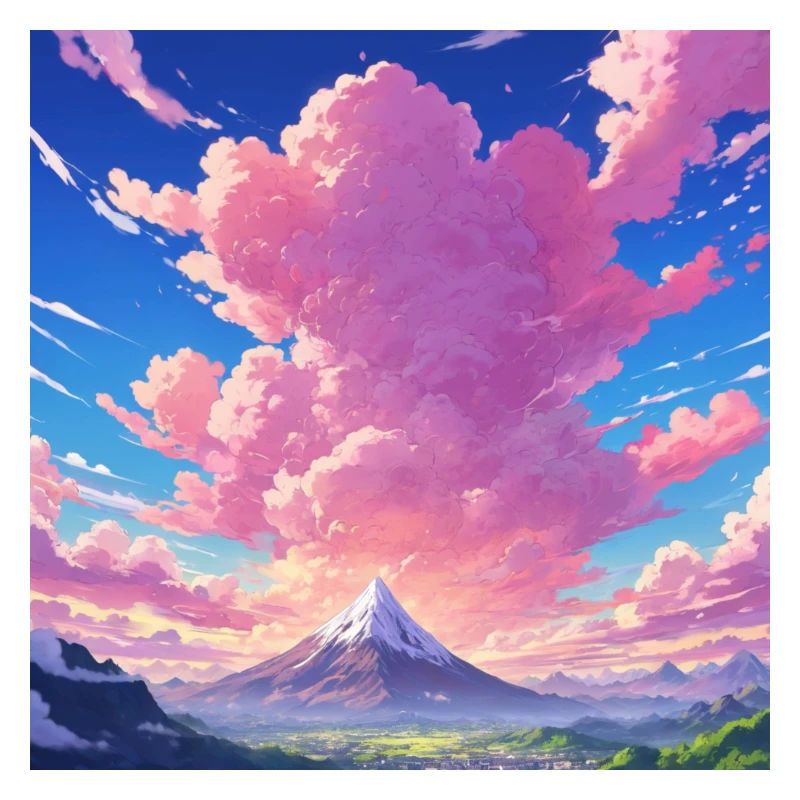 Anime pink clouds