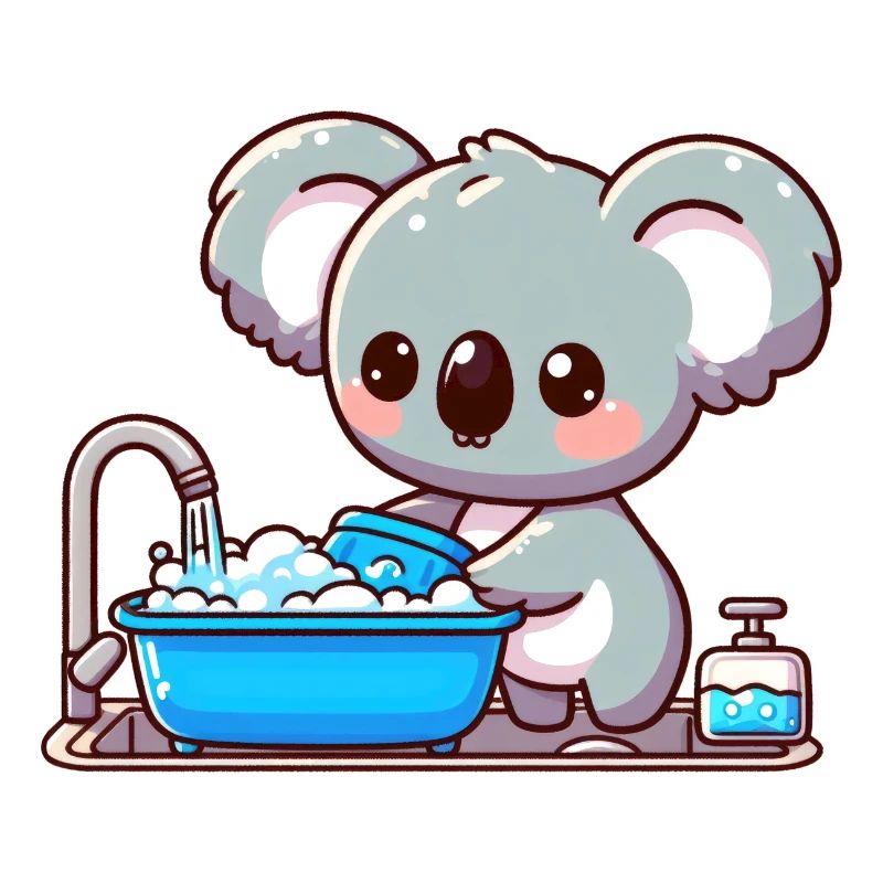Cute koala bear rejoices