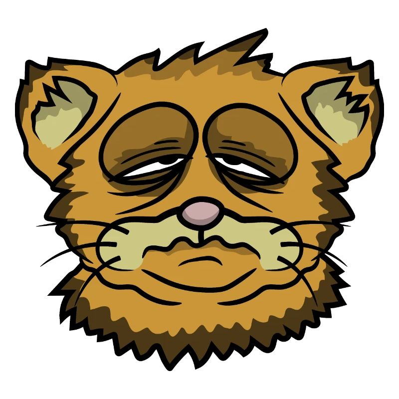 Funny Tired Cat Don't Like Mornings Grumpy Morning