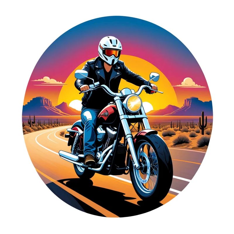 Motorcycle and Sunset, Biker Gift