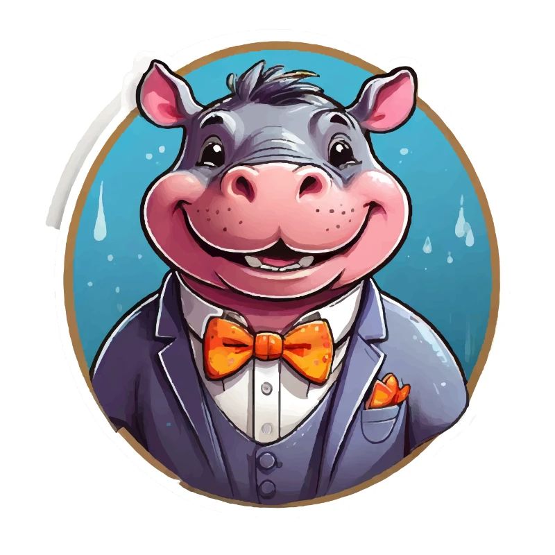 Hippopotame comique drôle
