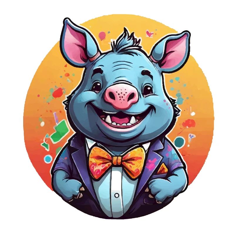 Hippopotame comique drôle