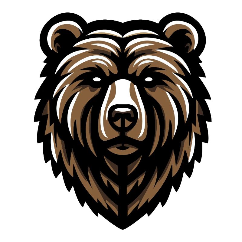 Conception de tête d’ours grizzli brun
