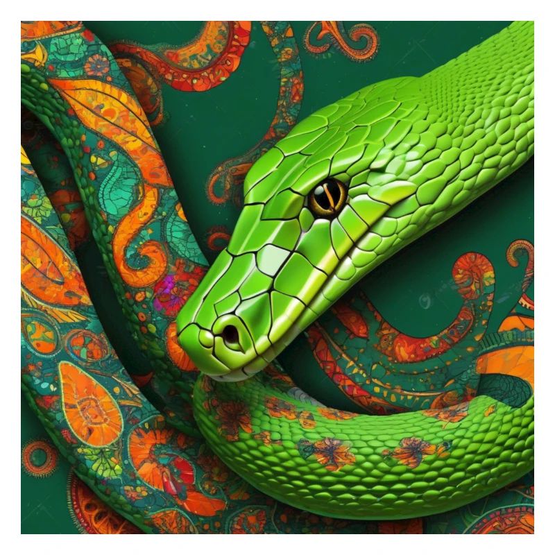 Reptile serpent vert