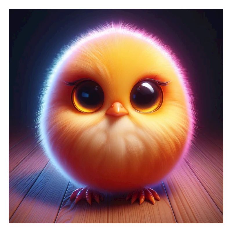 Chick 3D Hyperrealism in Pastel Colors