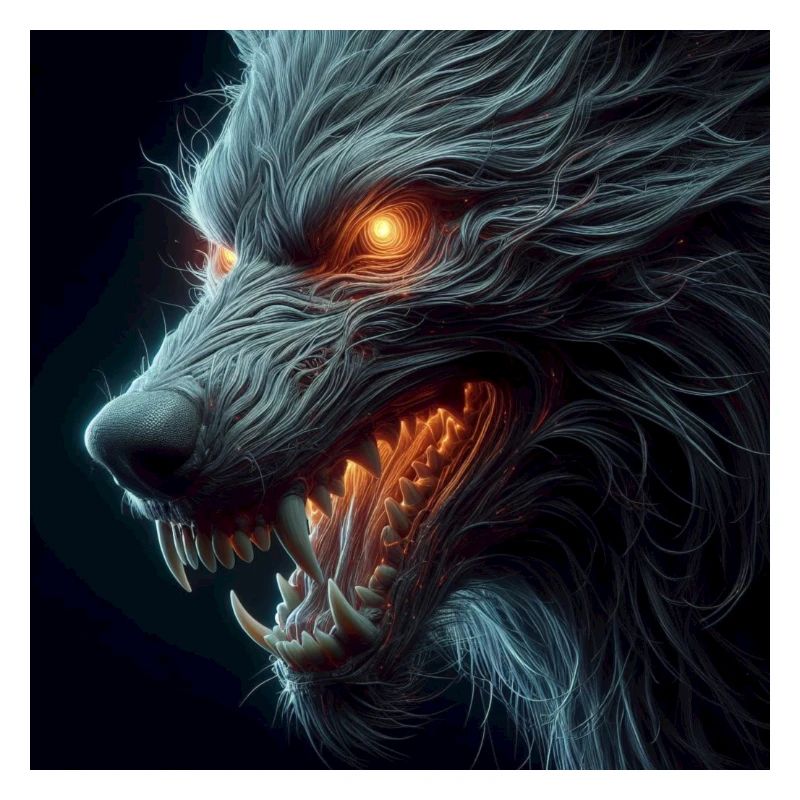 Loup Effrayant Dangereux Hyperréalisme 3D