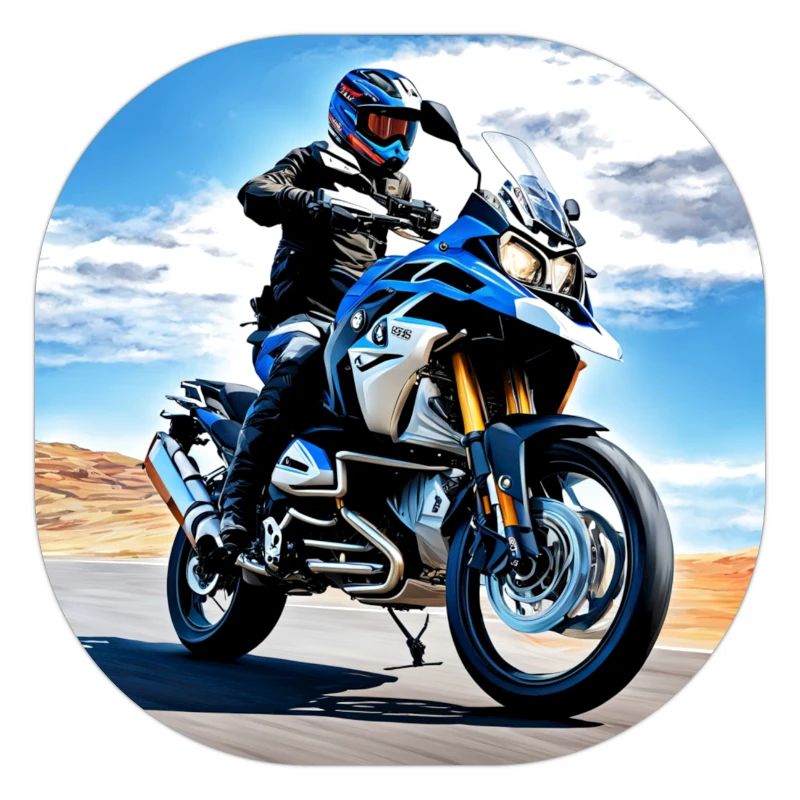 Moto sous ciel bleu