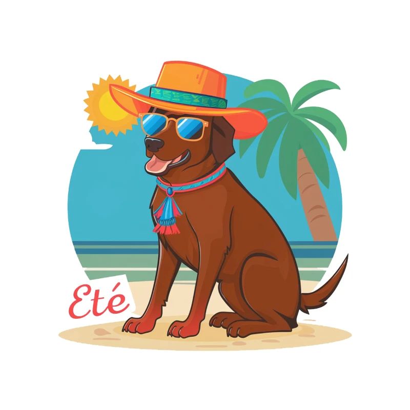 CHIEN A LA PLAGE