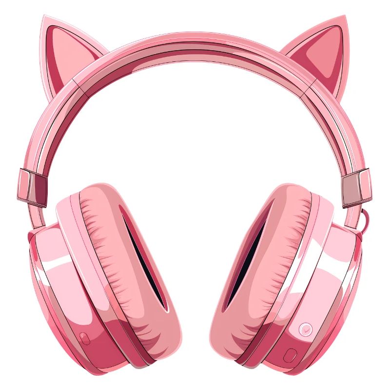 Casque de jeu avec oreilles de chat - Rose
