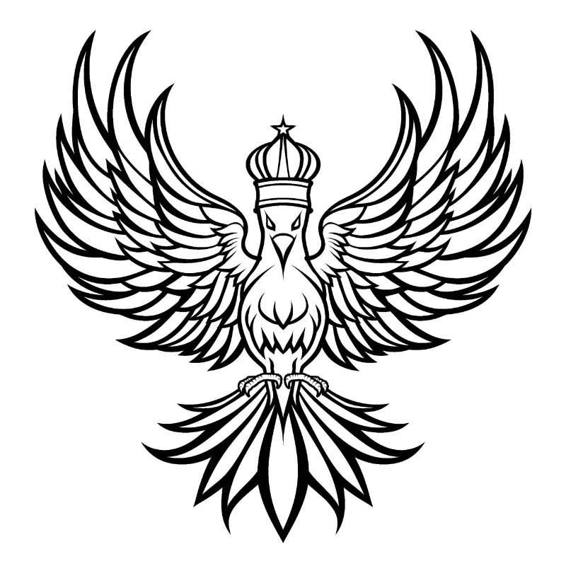 Phoenix with crown