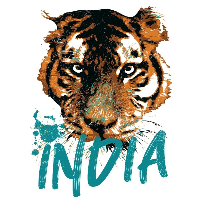 Inde, face de tigre du Bengale, symbole de l'Inde