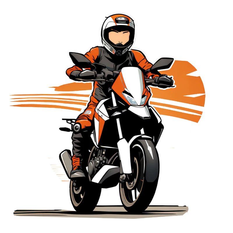 Motorradfahrer orange