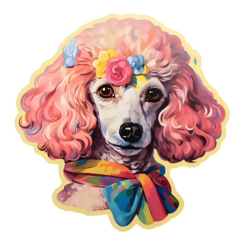 Poodle head with accessories