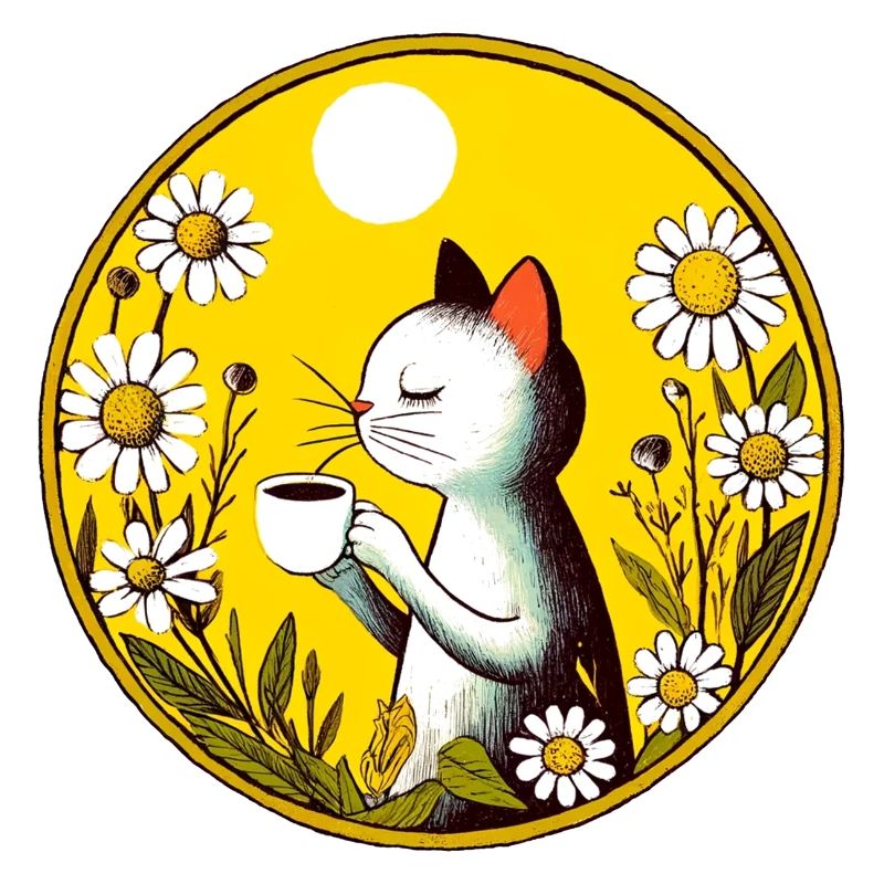 Chat de café rétro vintage