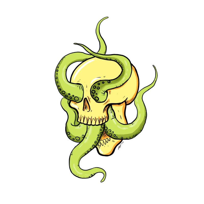 Skull with tentacles