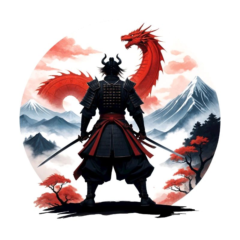 Samurai Japan Drachen Landschaft