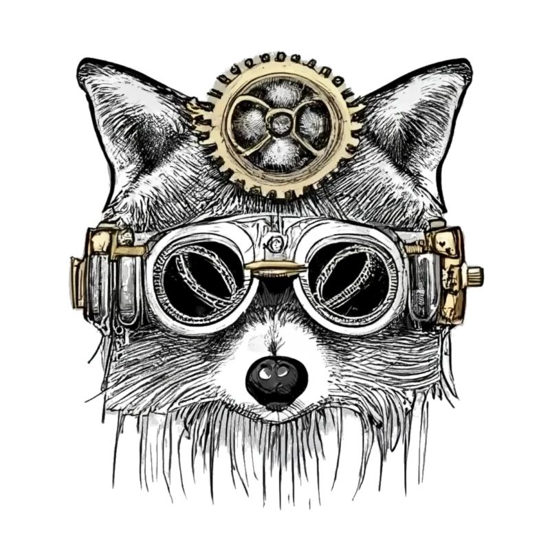 Raton laveur steampunk