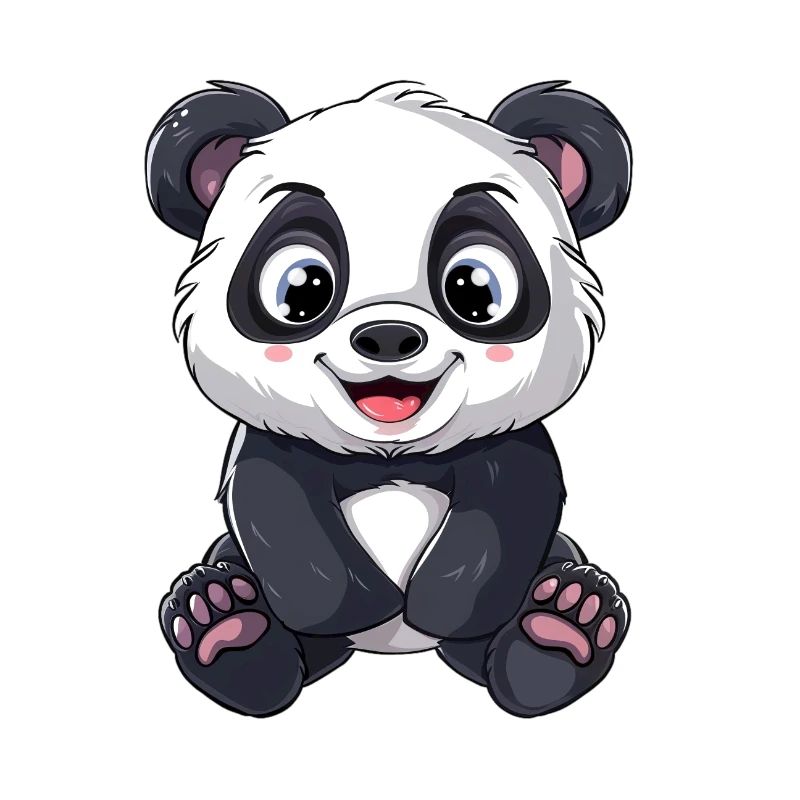 Cute panda with big eyes